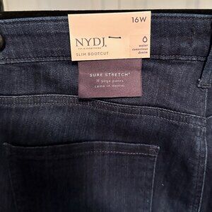 NYDJ Obsidian Blue Slim Bootcut Sure Stretch, 16W Plus Size